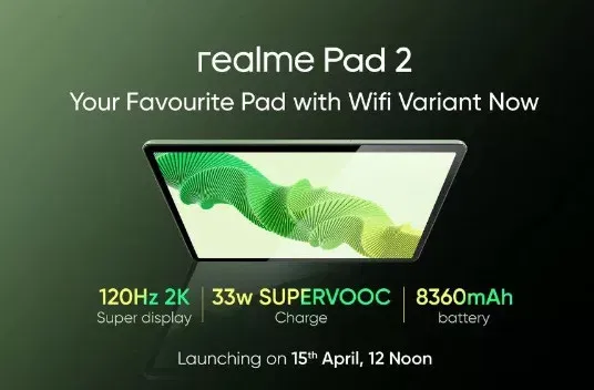 image 14 134 jpg Realme Pad 2 Wi-Fi Set to Debut in India Alongside Realme P1 5G Series on April 15