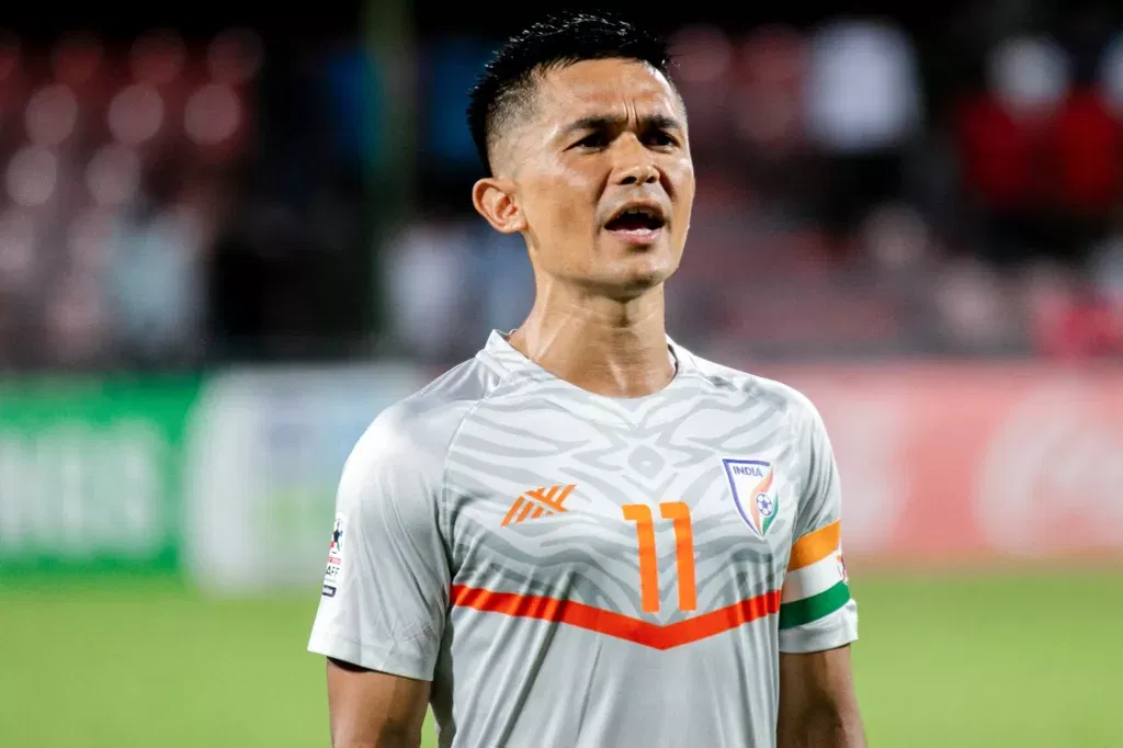 Sunil Chhetri. Image Credits X Sunil Chhetri: A Glorious Journey in Indian Football - Let's Relive It Here!