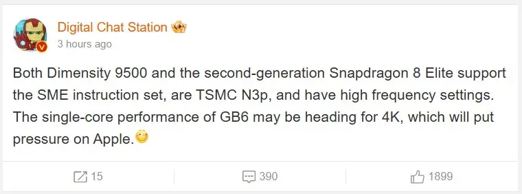 Snapdragon Dimensity 3 1 Snapdragon 8 Elite 2, Dimensity 9500 Could Match Apple M4