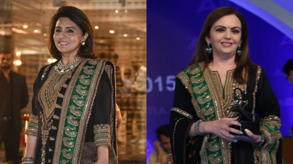 nirras ff Neetu Kapoor and Nita Amabani Timeless Style: A Black Kurta That Defies Fashion Trends!