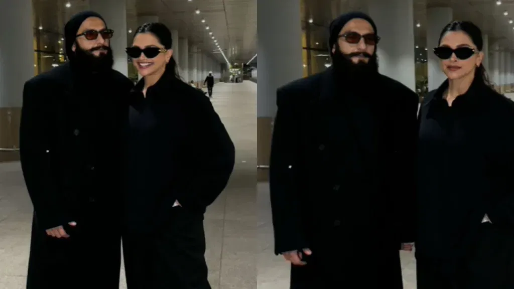deepss0 2 Deepika Padukone and Ranveer Singh Turn Heads with Their All-Black, Late-Night Airport Look