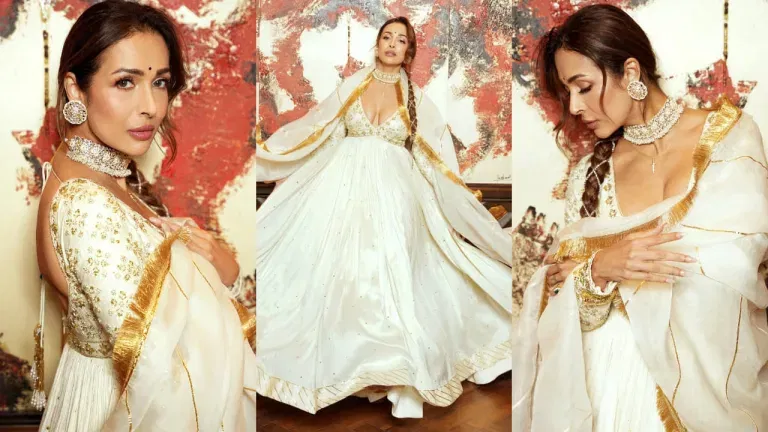 Malaika Arora Holi Glamour: Rs 1.07 Lakh Anarkali Set Steals the Show