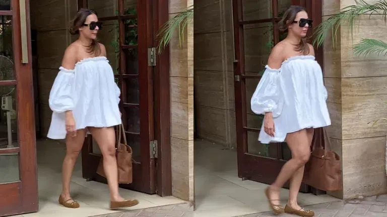 Malaika Arora Summer Sensation: Bohemian Off-Shoulder Mini-Dress Steals the Spotlight