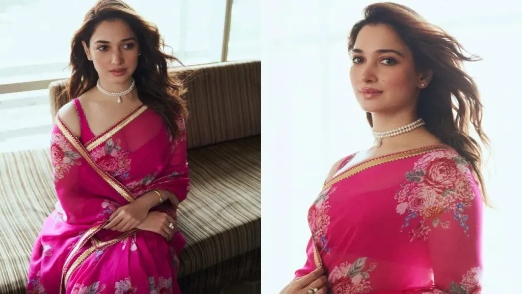 tammnj 2 Milky White Tamannaah Bhatia is Redefining Ethnic Elegance in a Rs. 19,500 Gulabi Saree