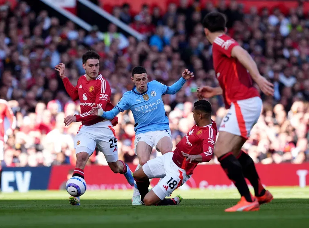 Casemiro Tackling Foden Casemiro Equals United Record for Tackles in a Premier League Match with Iconic Derby Display