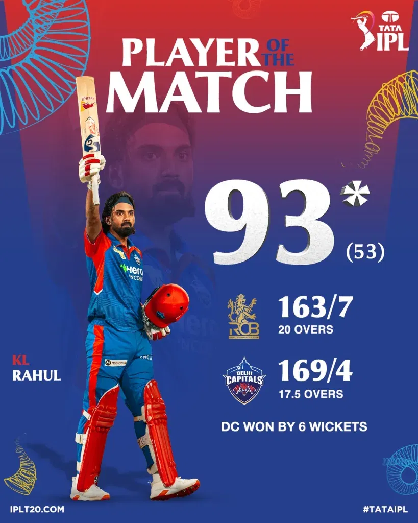 Rahul IPL 2025: KL Rahul’s Blazing 93 Silences Chinnaswamy as DC Crush RCB