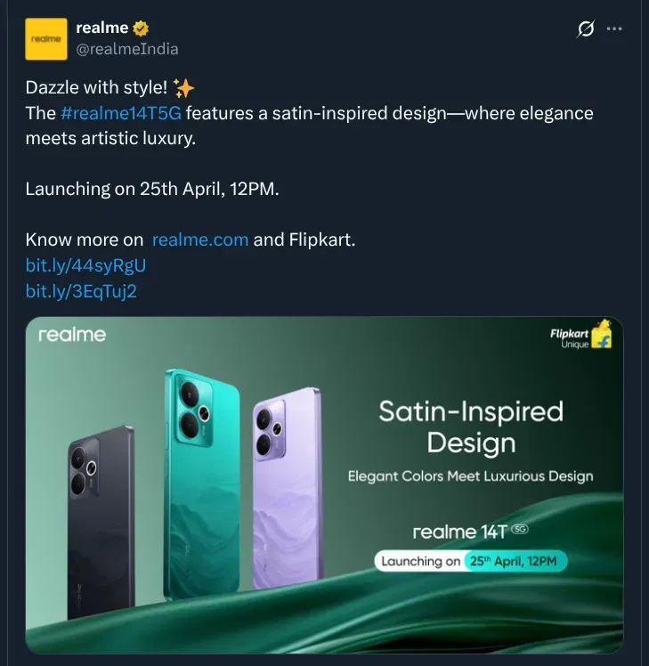 Realme 14T 5G 3 1 Realme 14T 5G Launching in India on April 25th