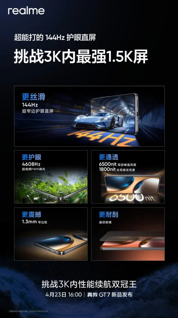 Realme GT 7 1 3 Realme GT 7 listed on Geekbench with 1.5K OLED Display