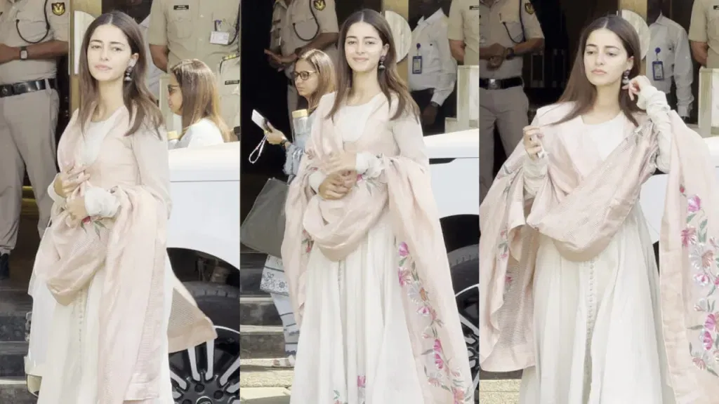 image 363 Ananya Panday Stuns in Rs 32,000 Hand-Painted Anarkali: Kesari 2 Promotions Take Flight at Mumbai Airport