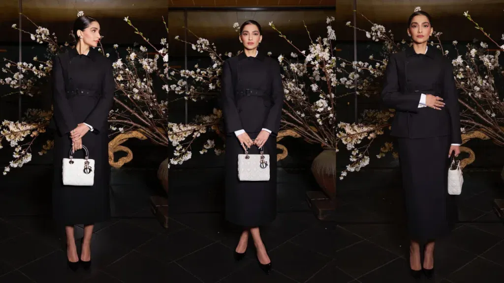 image 392 Sonam Kapoor Corporate Couture Revolution: Dior Power Suit Meets Sakura Glam
