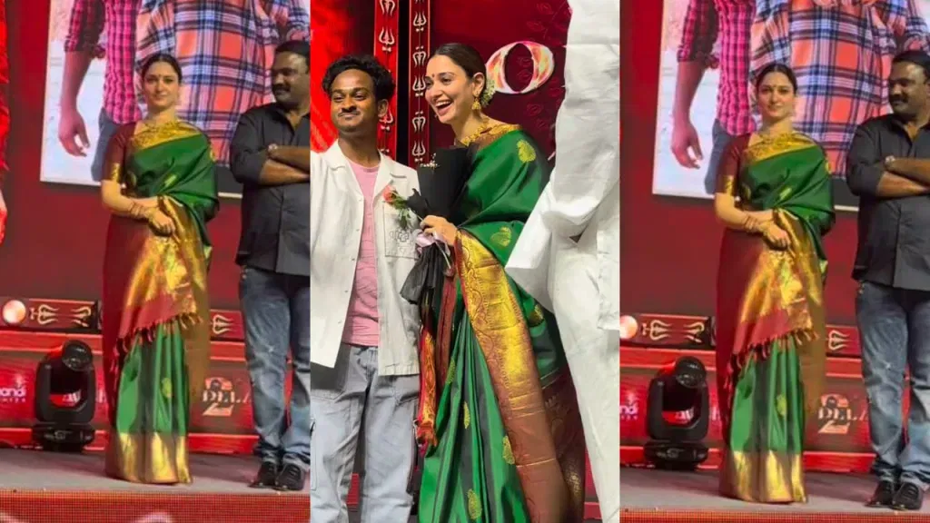 image 448 Tamannaah Bhatia Stuns in Kanchipuram Saree: A Timeless Elegance at Odela 2 Pre-Release Event