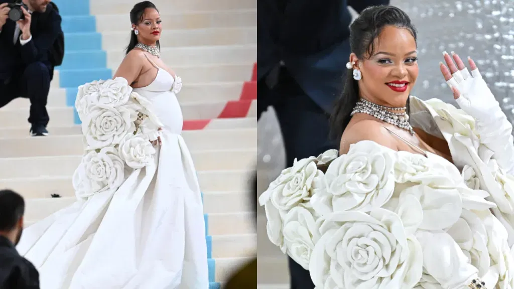 image 589 Glamorous Bumps: Celebrities Redefining Red Carpet Maternity Style at the Met Gala