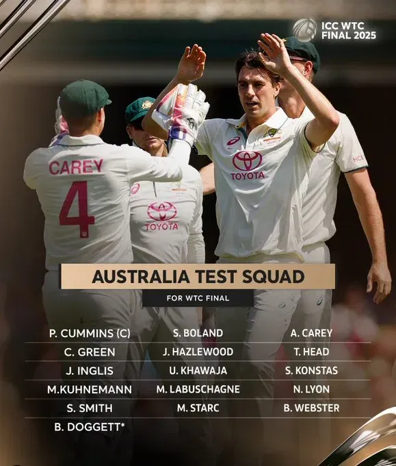 Australia wtc final 2025 squad xs