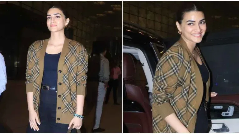 Kriti Sanon Chic Airport Ensemble: Valentino Elegance Meets Casual Cool