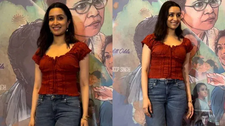 Denim Reinvented: Shraddha Kapoor Blazer and Red Top Combo Breaks Fashion Boundaries