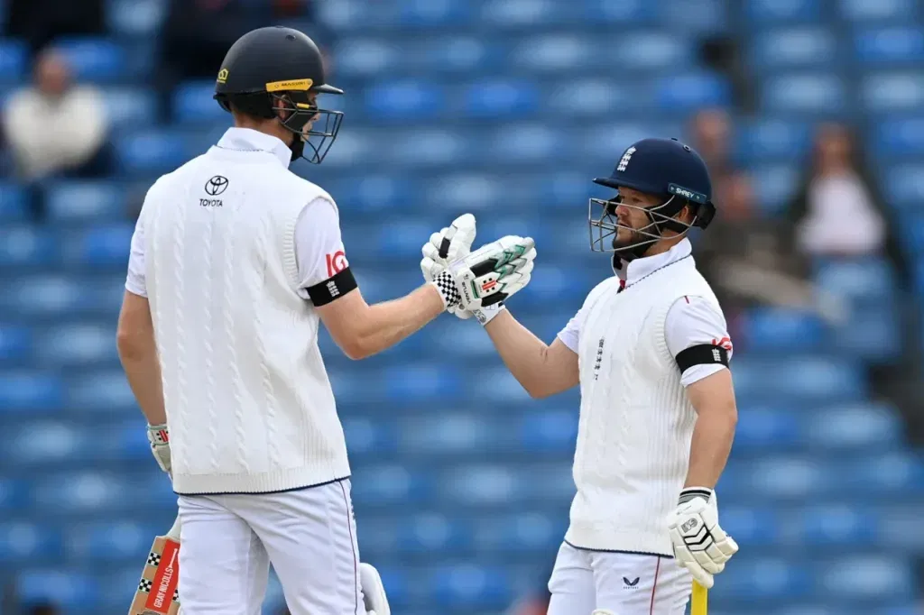 Ben duckett and zak crawley brought up their 50 run stand in the 17th over•jun 24, 2025•getty images