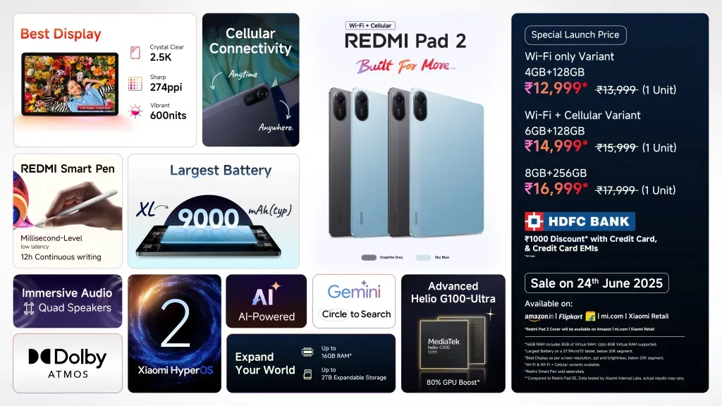Redmi Pad 2 Launches in India