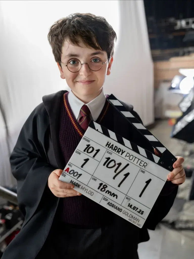 Dominic mclaughlin as harry potter in the harry potter in the hbo series
