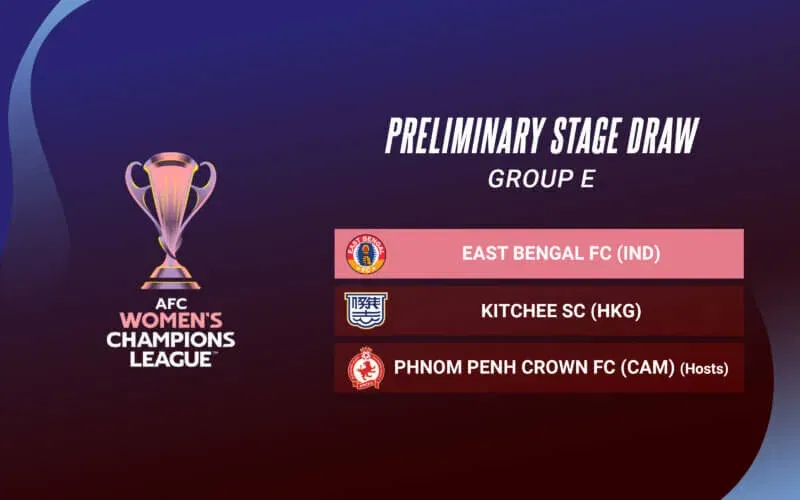 East bengal draw kitchee & phnom penh crown in afc women's champions league 2025 26!