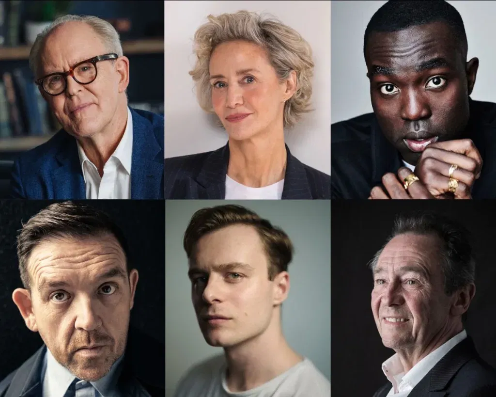 Nick frost as hagrid, john lithgow as dumbledore, paul whitehouse as argus filch, luke thallon as quirinus quirrell, paapa essiedu as severus snape and janet mcteer as minerva mcgonagall