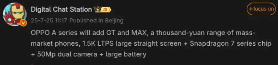 Oppo a gt and max models leak