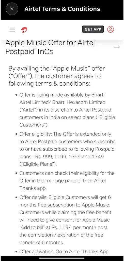 Airtel apple music 1