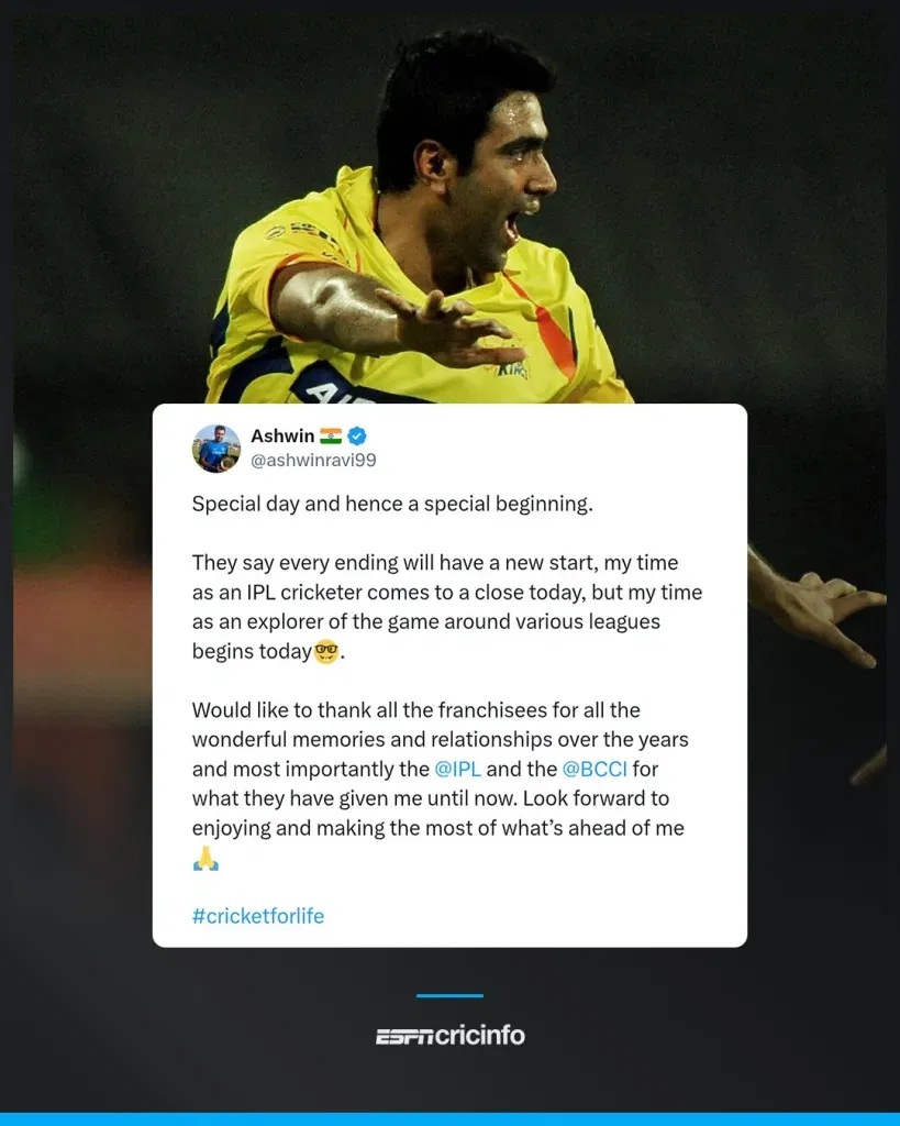 Ashwin quits ipl