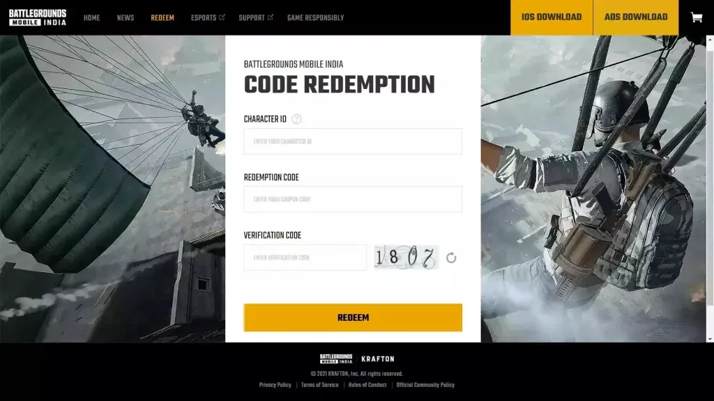 Bgmi redeem codes 2