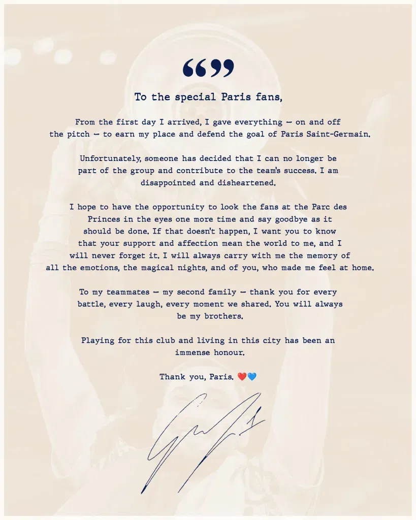 Gianluigi donnarumma's statement