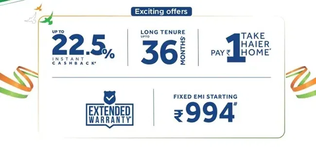 Haier independence day sale 2