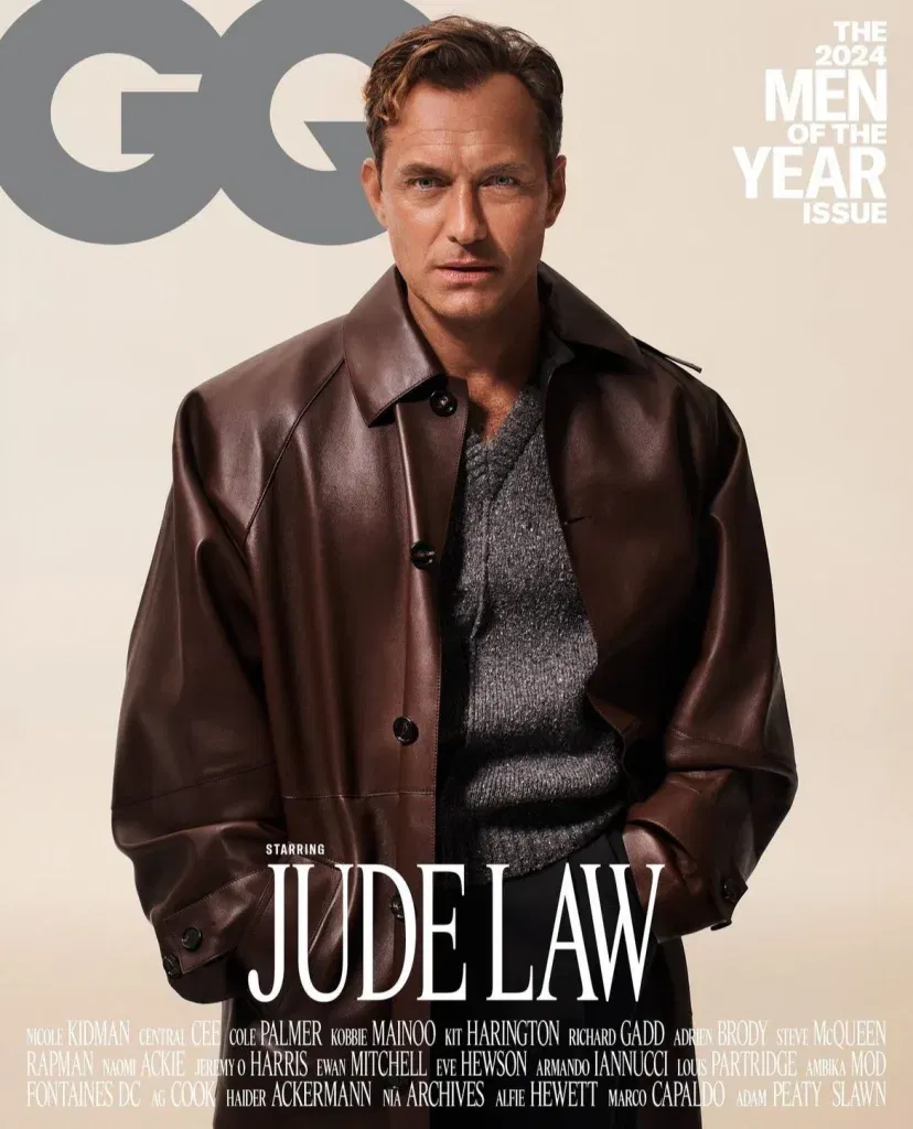 Jude law covers the men of the year issue of gq magazine