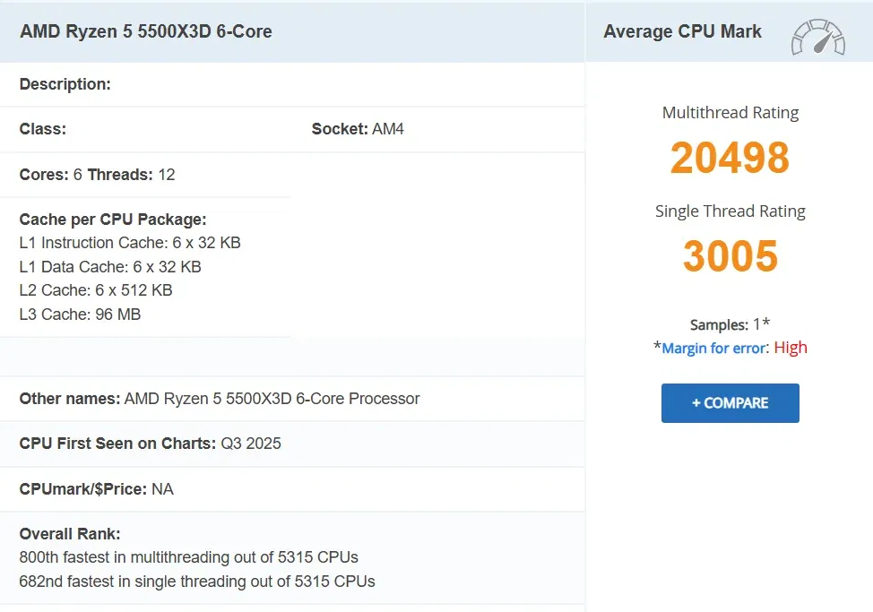 Ryzen 5 5500x3d 3