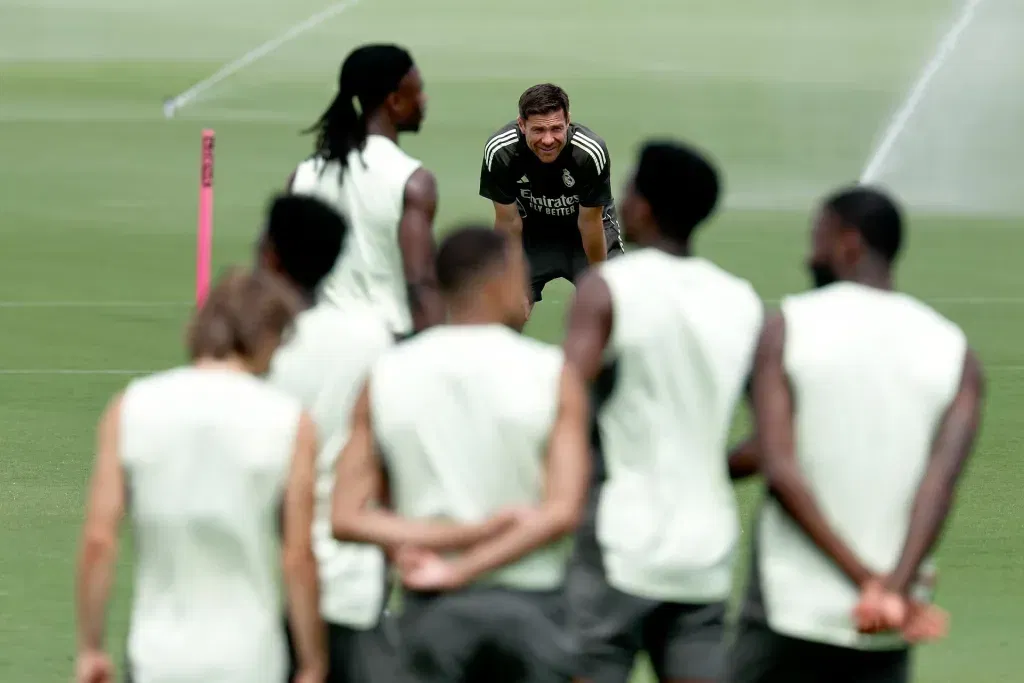 Xabi alonso during training in the united states