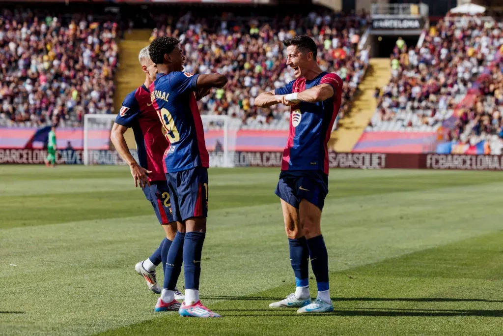 Barcelona's Yamal and lewandowski