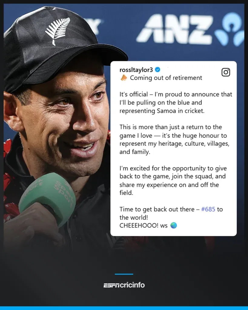 Ross taylor to play for samoa statement