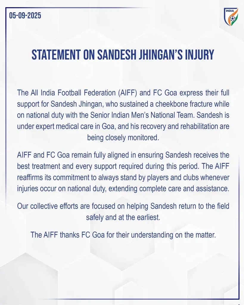 Sandesh jhingan injury statement